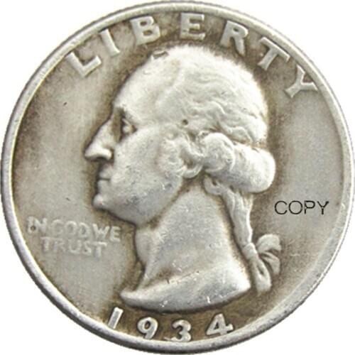 US 1934P/D Washington Quarter Silver Plated Copy Coin