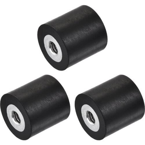 Uxcell M4 Rubber Mounts Female/Female Shock Absorber, D15mmxH15mm 3 Pcs