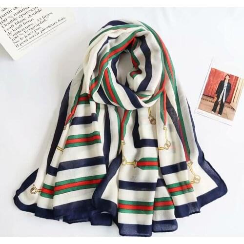 Zipeiqing Classic style women Fashion soft cotton muffler lady stripe scarves Spring Autumn nice shawl Seaside beach wraps hijab