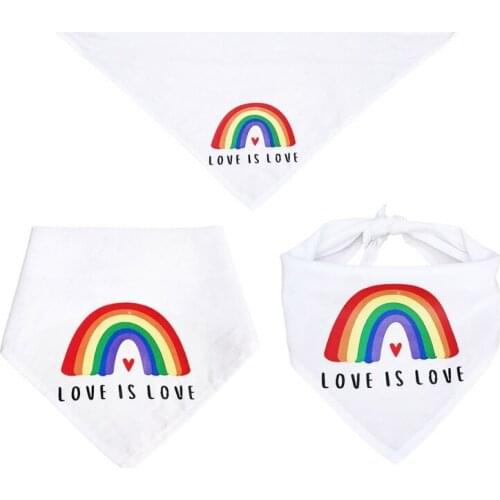 1Pcs Summer Dog Rainbow Tropical Style Pet Cat Dog Bandanas Scarf Polyester Small Dogs Puppy Bandana Bibs Dog Accessories