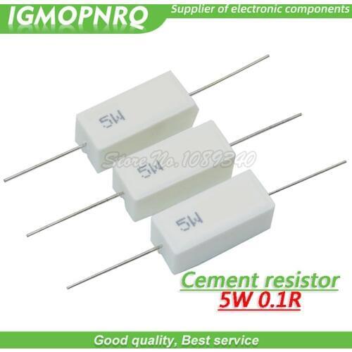 10pcs 5W 0.1 ohm Cement resistance resistor 0.1R 0.1ohm GMOPNRQ