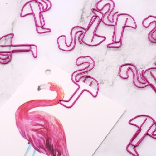 10pcs/Lot Pink Flamingo Bookmark Planner Paper Clip For DIY Book Stationery Office School Supply