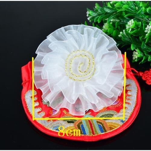 2pcs/lot Female student opening school gift New Fashion Hair scrunchies Accessories Golden flower bud lace white flowers