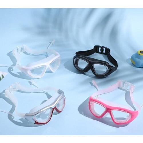 Swimming Goggles Earplugs Professional Adult Waterproof Glasses Swimming Cap Swimming Pool Glasses Anti-Fog Men WomenS Optical