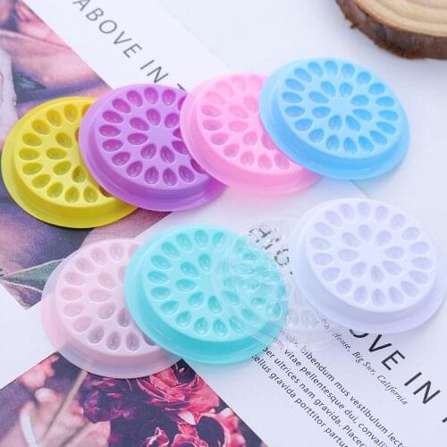 20/50/100Pcs Wholesale Eyelashes Adhesive Pallet Paste Disposable Flower Shape Eyelash Extension Glue Holder Plastic Makeup Tool