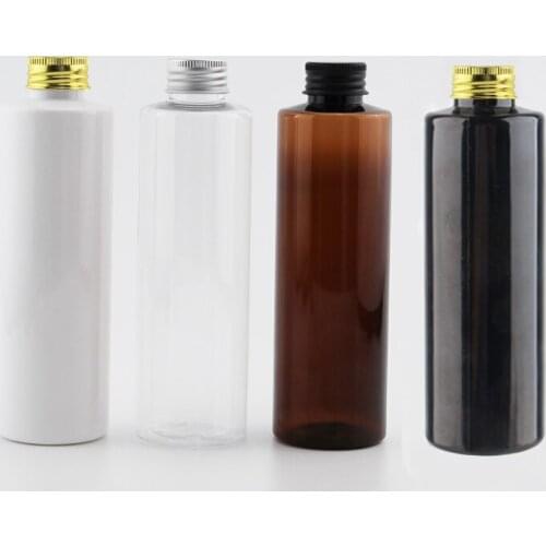 30pcs 200ml Aluminum Screw Cap Cosmetic Plastic Bottles Personal Care Packaging Bottle For Toner Lotion Cream Shampoo Oil Water