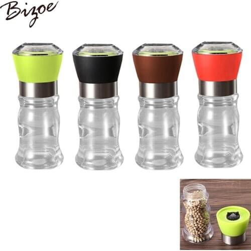 4pcsWholesale Stainless Steel Pepper Grinder Bottle Salt Pepper Mill Grinder Kitchen Grinding Bottle cooking Muller Kitchen Tool
