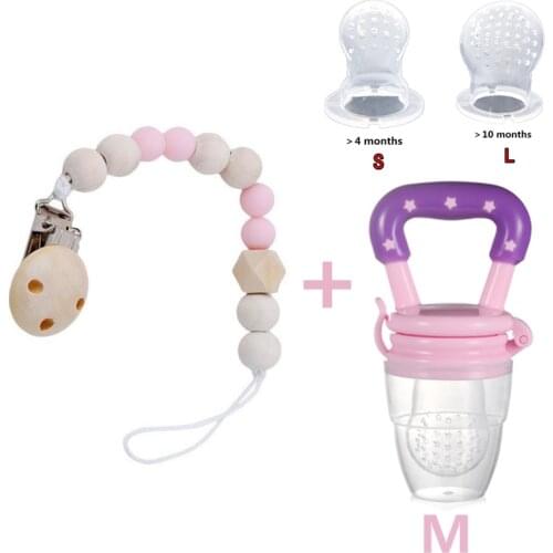 4pcs/lot Nibbler Baby Pacifiers Feeder with Pacifier Clips Kids Fruit Feeder Nipples Feeding Safe Supplies Nipple Teat Bottle