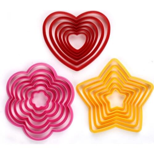 6 Pcs Cookie Mold Plum Blossom Heart Pentagram Shaped Cookies Mould Baking Tool Kitchen Accessories