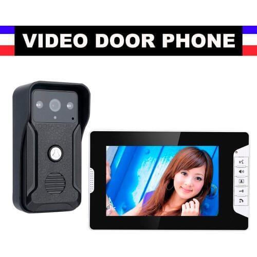 7'' Monitor Wired Video Intercom System Video Door Phone Kit IR Night Vision Camera Video Doorbell Unlock for villa Home