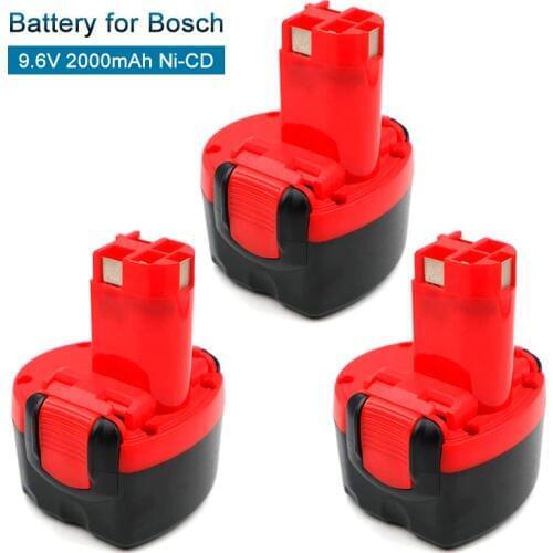 9.6V 2.0Ah Ni-CD Replacement Battery for Bosch BAT048 BAT100 BAT119 GSR 9.6VE-2 PSR 9.6VE-2 PSR960 23609 32609-RT Tool Batteries