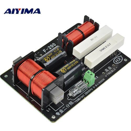 AIYIMA 1PC 650W 2 Ways Crossover Audio Board Tweeter Bass Speaker Frequency Divider For 5-8Ohm DIY Stage Speaker Filter 2600Hz