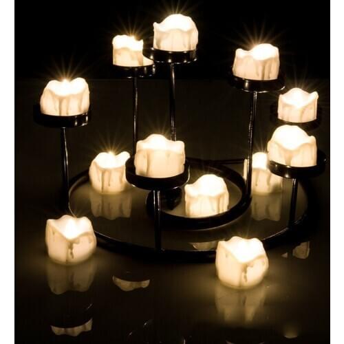 Baoblaze Flicking LED Tea Light Candle Battery Operated Flameless Tealight for Home Holiday Wedding Birthday Decoration