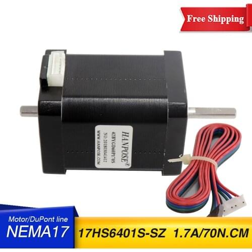Double shaft 42 motor 4-lead NEMA 17 Stepper motor 1.8A 73N.cm 60MM length 17HS6401S motor for 3D printer and cnc
