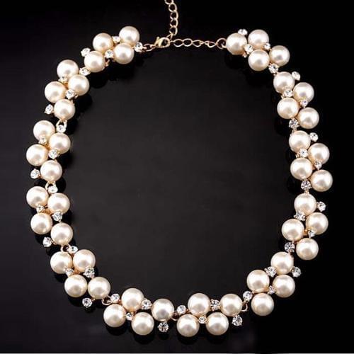 Elegant Womens Fashion Jewelry Classic Temperament Necklace Shell Pearl Cream Faux Pearl Beads Necklace Jewelry for Women