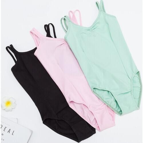 Gymnastics Leotard Ballet Leotard For Girls Kids Sleeveless Open Closed Crotch Spandex Cotton Dance Clothing Bodysuit D024