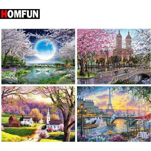 Homfun Kits For Embroidery With Beads