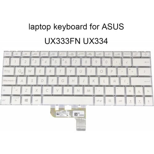 Backlight Keyboard UX333 for ASUS Zenbook 13 UX333FN UX334 LA Latin white Laptop keyboards with Screw Post 0KNB0 162GLA00 new