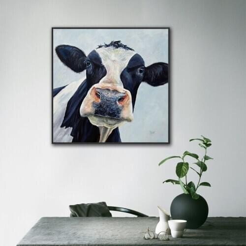 Cows oil canvas printing nordic animals wall art printing poster picture for living room on the wall home decor