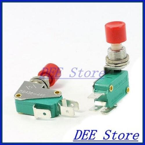 Micro limit switch SPDT 1NO 1NC 3-Terminal Red Button Actuator Mini Limit Microswitch