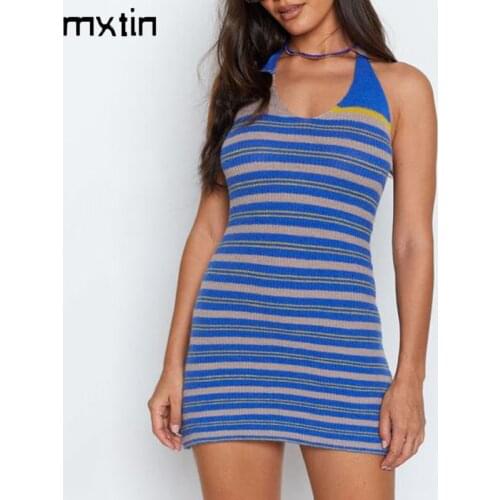 Летние платья в полоску Mxtin China At AliExpress