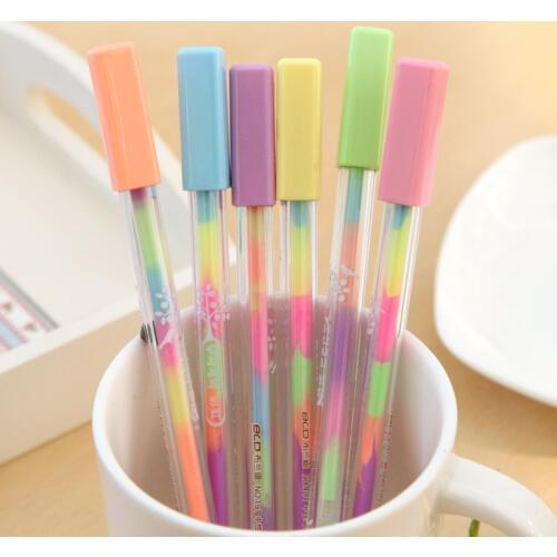 72 pcs/Lot Rainbow color marker pen for Black paper card Album 0.8mm ballpoint pens scrapbook Stationery School supplies FB555