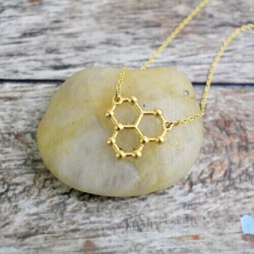 Hollow geometric polygon Water Molecule Science pendant Necklace STEM Chemistry ice Hydro molecule H2O formula Necklace jiwelry