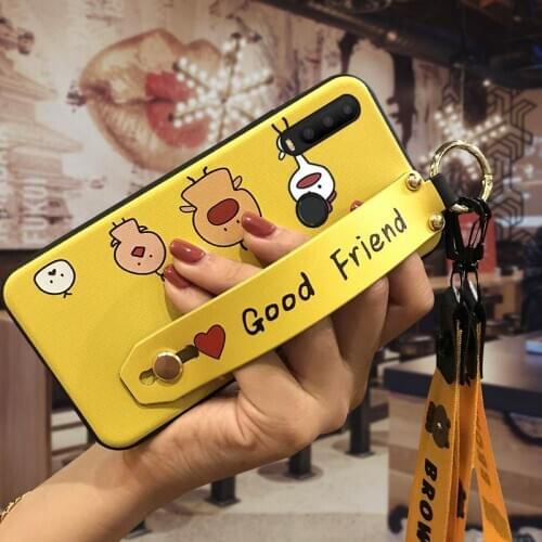 New Anti-dust Phone Case For Alcatel 3X 2019 Silicone Cute Durable Phone Holder Lanyard