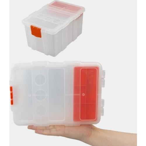066E Clear Plastic Jewelry Box Organizer Suitable for Manual Maintenance Workers for Small Items and Craft Projects Layered