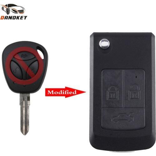 Dandkey 3 Button Modified Flip Folding Remote Car Key Shell Fob Case For Lada Priora Niva Vaz Granta Samara 2108 XRay Sedan Key