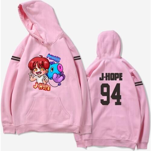 Plus Size J HOPE Pullovers Girls Long Sleeve Hoodies Autumn Spring Cute Women Sweatshirt Ladies Hooded Bangtan Boys Casual Hoody
