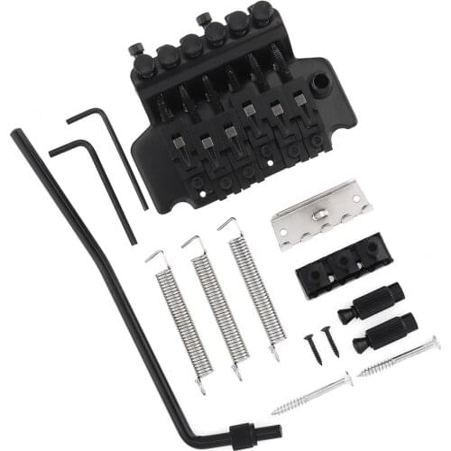 6 String Double Roll Tailpiece Saddle Tremolo Bridge System Silver / Black Optional With high-quality gold plated zinc alloy