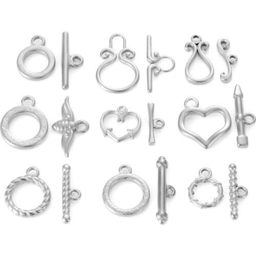 Stainless Steel Silver Color OT Clasps Fashion Toggle Clasps Buckle Connectors For Bracelet Necklace Jewelry Making