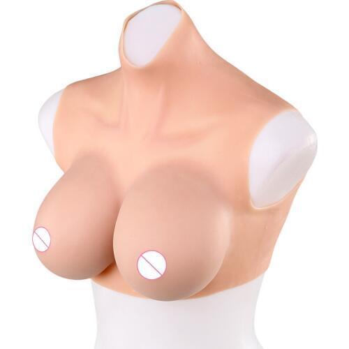 E Cup Silicone Breast Forms Half Body Tight Suit Transgender Drag Breasts For Crossdresser Transgender Shemale