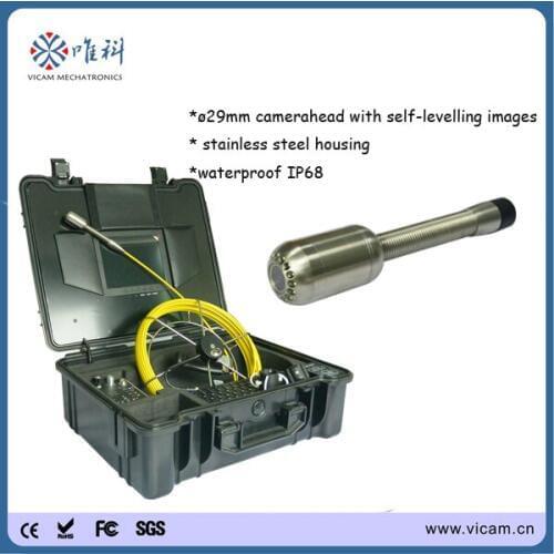 Vicam 29mm self-levelling camera system underwater sewer pipe inspection camera with 20m snake cable V8-1288DK