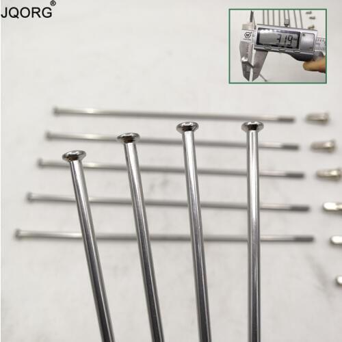 20 Pieces A Lot 10 G Diameter 3.2 mm Material 304 Stainless Steel Straight Pull Spoke Head Electric Motorcycle Wheel Spokes