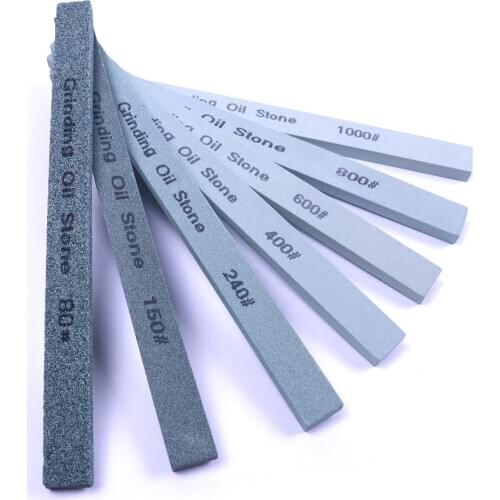 7PCS/set Knife Sharpener Green Carbon Sharpening Polishing Oilstone Grinding Stone 80# 150# 240# 400# 600# 800# 1000# Grit