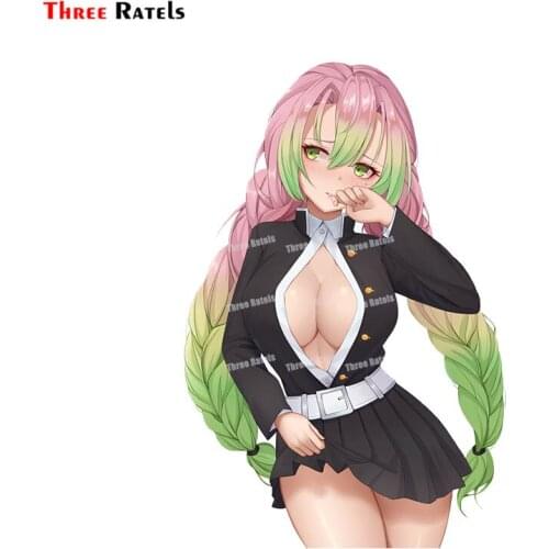 Three Ratels A19 Cute Girl Kanroji Mitsuri Kimetsu No Yaiba Graphics For Auto Exterior Decoration Decal Vinyl Anti Scratch Film