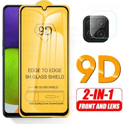 9D Full Glue Tempered Glass Samung A22 Camera Protectors For Samsung GalaxyA22 Galaxy A22 A 22 2021 4G 5G Toughened Film Cover