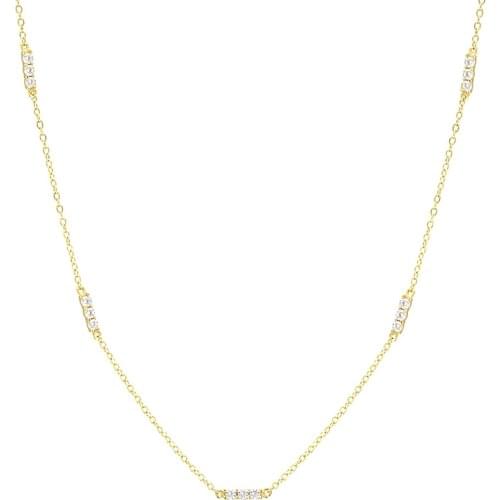 CANNER Real 925 Sterling Silver Necklace Single Row Of Three Stacked Necklace For Women Jewelry Charming Chain Necklace Collar