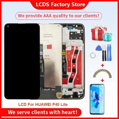 6.4" AAA Quality LCD With Frame For HUAWEI P40 Lite LCD Display Screen For HUAWEI P40 Lite LCD With Frame Screen 10-Touch