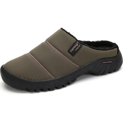 Winter Home Slippers Mens Flip Flops Antislip House Shoes Unisex Fur Slides Outdoor Massage Slippers