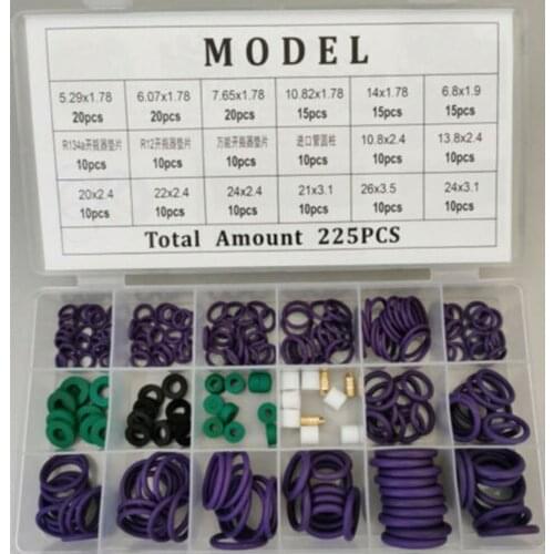 18 Models O Type Ring Gaskets 225pcs Set Air Conditioning Kit R22/R134a