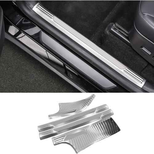 Car Accessories for Tesla Model Y 2020 2021 Stainless Steel Inner Door Scuff Guard Protector Plates Cover Trim 4pcs