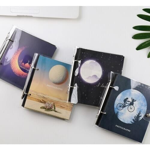 6 Inch 50 Pockets Photo Album Moon Loose Leaf Picture Storage Scrapbooking Case Frame for Kids Children