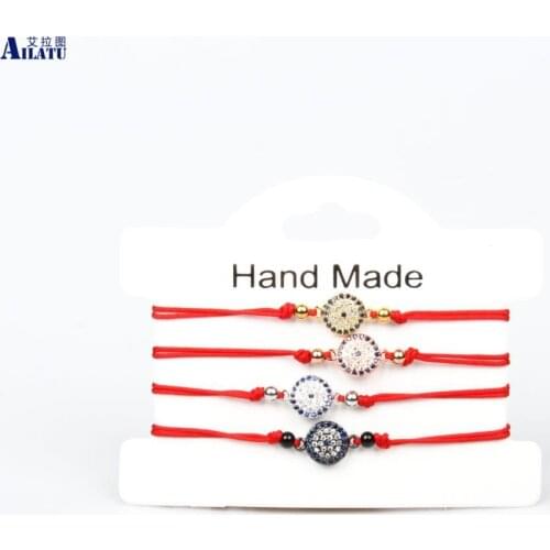 Ailatu New Round Evil Eye String Bracelet for Women