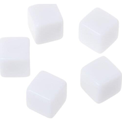 10pcs 14mm Acrylic Blank Dice 6 Sided Party Family DIY Games Printing Kid Toys N58B