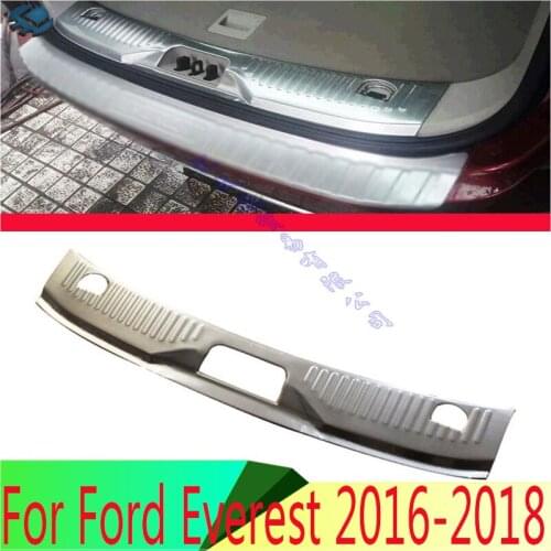 Car Accessories For Ford Everest 2016-2018 Stainless Steel Rear Trunk Scuff Plate Door Sill Cover Molding Garnish