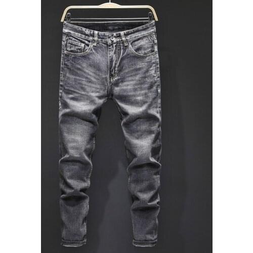 New Fashion Mens Denim Pencil Pants Tiger Embroidery Slim Fit Jeans Long Trousers Streetwear Casual Stretchy Jeans Pants 29-40