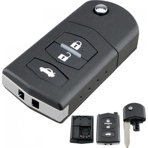 3 Buttons Auto Car Key Fob Case Shell Replacement Flip Folding Remote Cover Fit for Mazda 3 5 6